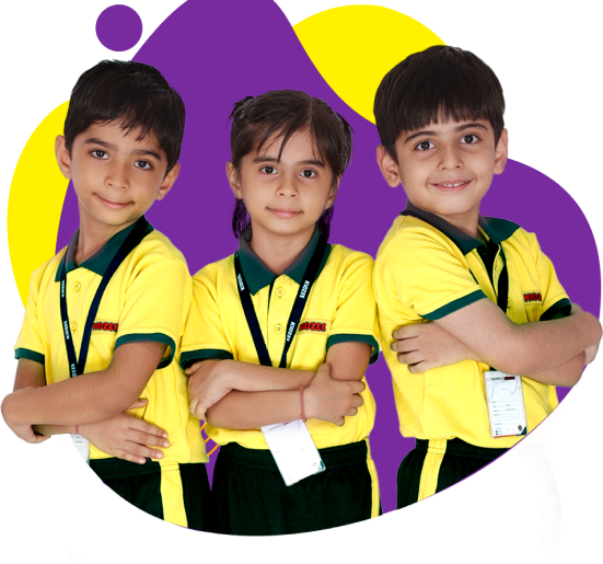 Children doing creative activities at Kidzee jeetshree preschool, Ratlam